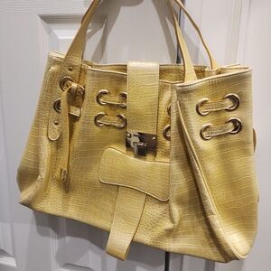 JIMMY CHOO leather cream bag